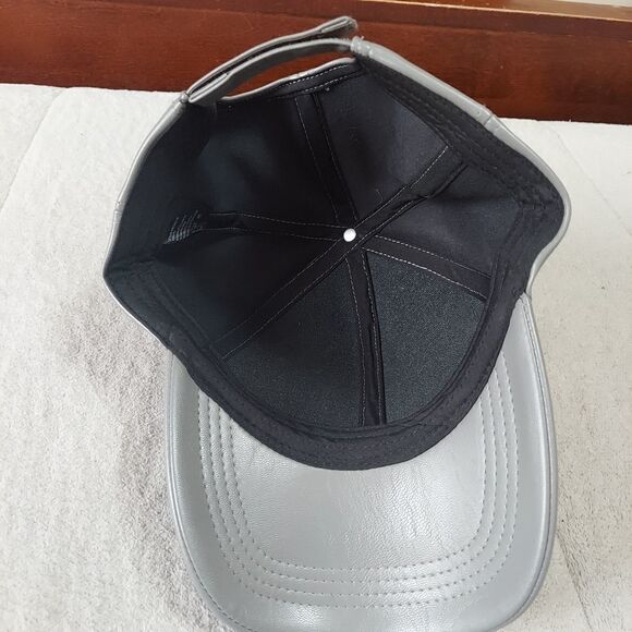 David and Young Gray Faux Leather Hat One Size - Picture 5 of 6